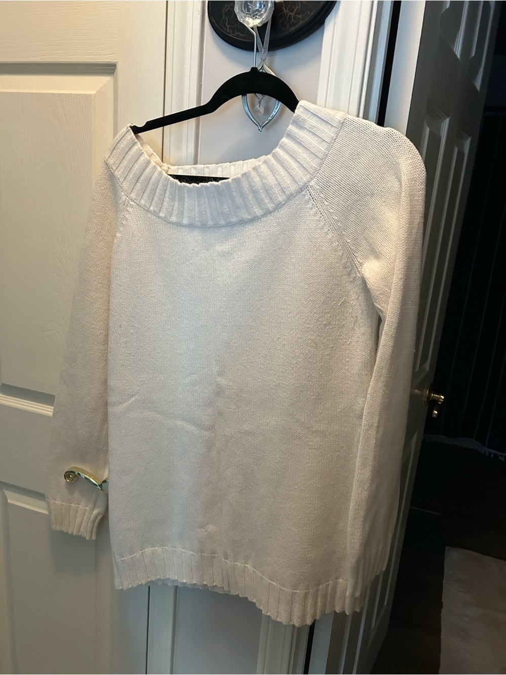 Polo by Ralph Lauren Cream Off-the-Shoulder Knit Sweater